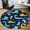 1PC Cartoon Dinosaur Office Round Area Rug, Mat Suitable For Office, Under Office Chairs Bedroom Living Room Home Decor, Room Deco