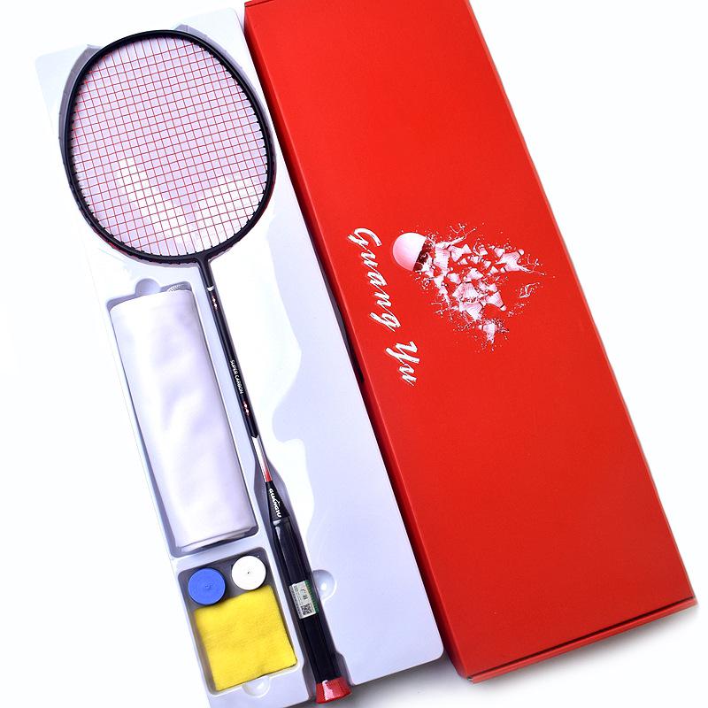 

Ракетка для бадминтона Guangyu 10U Ultra-Light Carbon Fiber Professional - прочная одинарная ракетка
