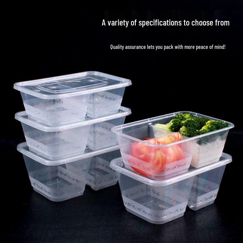 ZISIZ Disposable Microwaveable Compartment Bento Box