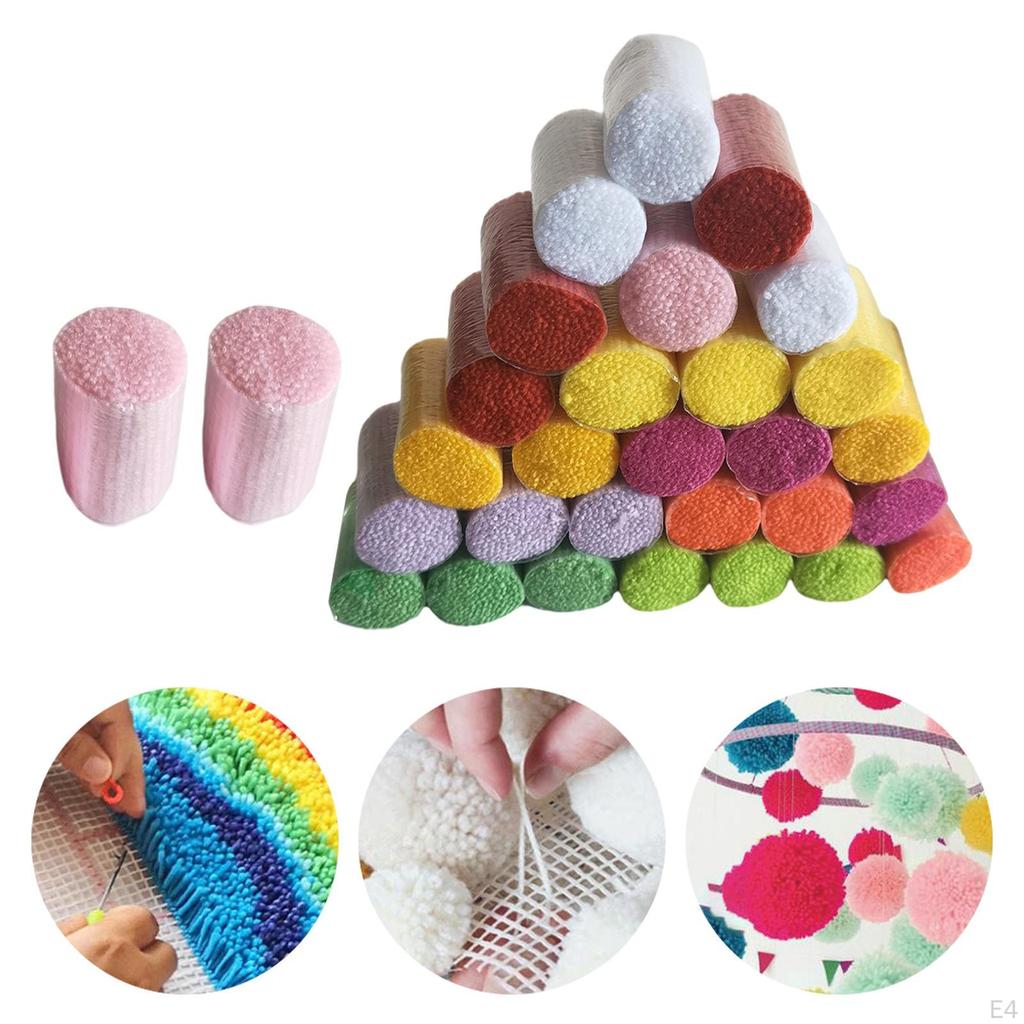 30 Pieces Acrylic Yarn Latch Hook Supplies Thread Cutter Carpet Cushion Cover Multicolored