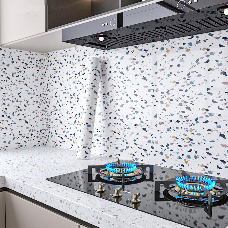 Marmor Selbstklebende Tapete Aluminiumfolie Wandaufkleber Wasserdichte Kontaktpapier Für Küche Dekorfolie Heimdeko