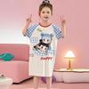 Girls' Summer Princess Pajama Dress - Short Sleeve, Loose Fit, Lightweight Sleepwear for Kids.