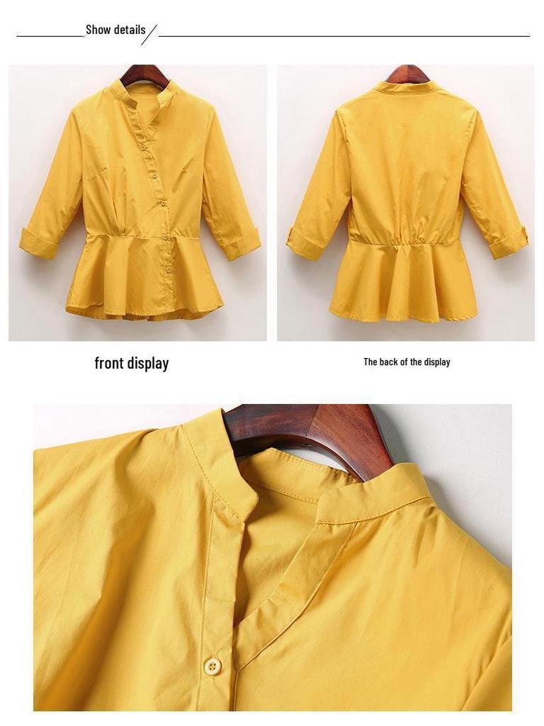 Women's White Shirt 2025: Spring/Autumn Korean Style, Waist-Slimming, Chic Design