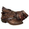 Stivali Corti Autunno Inverno in Pelle PU a Tubo Corto da Donna Transfrontalieri Taglia Grande Plus Tacco Grosso Stivali Martin 35-43