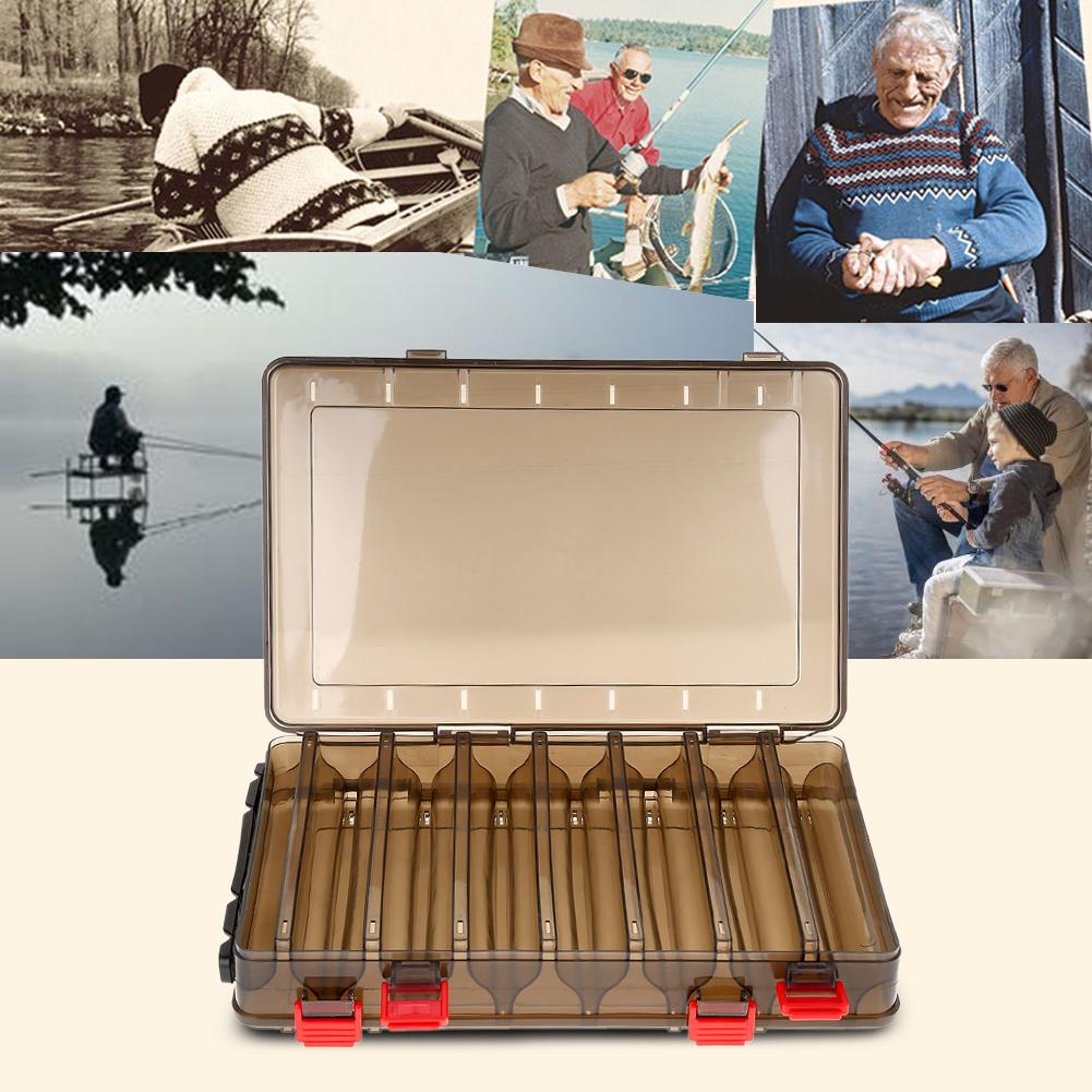 Outdoor Portable Fishing Tools 14 Compartments Plastic Fish Baits Box Lures Carrying Case