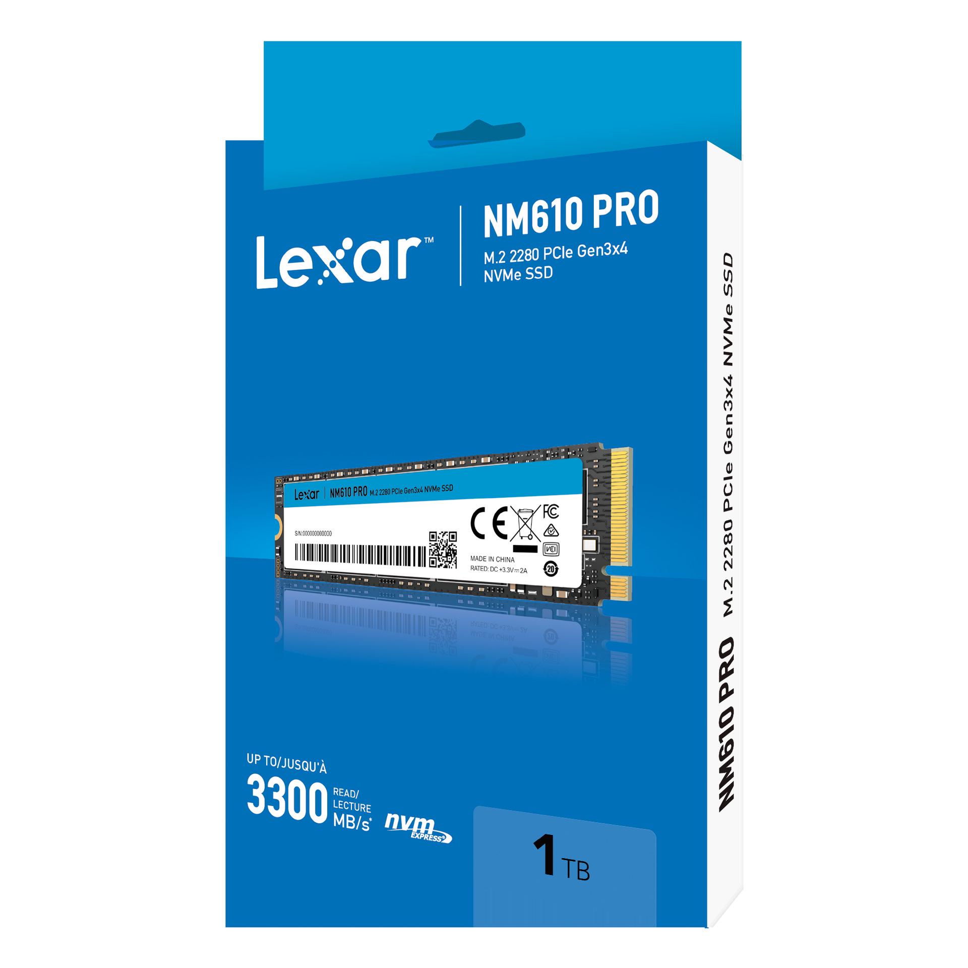 

Lexar NM610 Pro SSD - PCIe 3.0 M.2 NVMe, доступен в вариантах 2 ТБ, 1 ТБ, 500 ГБ. 500GB