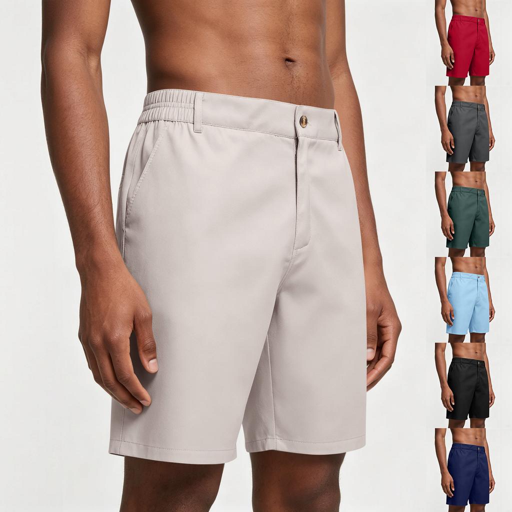 Shorts de Golf d'Été pour Homme à Taille Élastique Casual Sport Entrejambe de Cinq Pouces Tissu Léger Respirant à Séchage Rapide