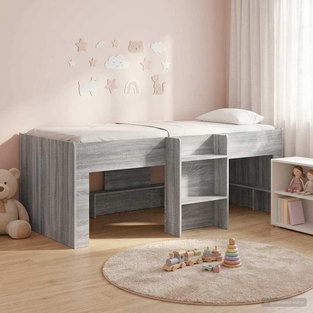 Kids Loft Bed 2 pcs Grey Sonoma 98.5 x 200 cm