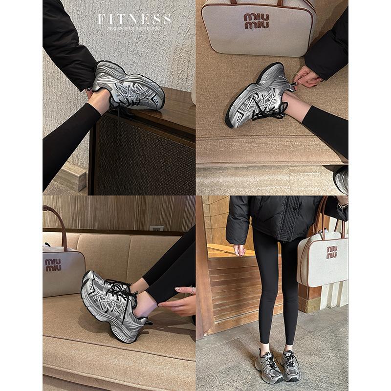 Korean version of small man heightening platform retro dad shoes women 2025 spring new breathable sports casual versatile shoes women