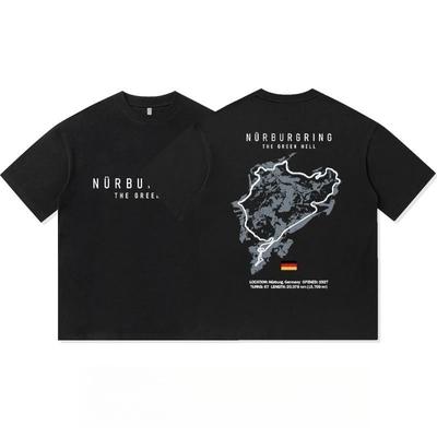 Nürburgring Bana Tryck Modifierad Kultur Kortärmad T-shirt Herr Lös Vardag Ren Bomull Kläder Bilentusiaster Dagligt Slitage