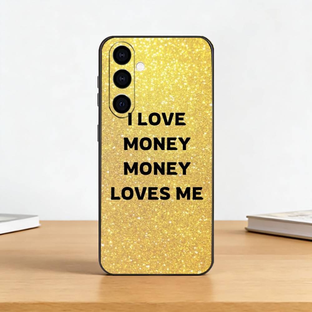 Money Gold A-Art Phone Case For Samsung Galaxy A73,A72,A71,A70,A53,A52,A51,Others Soft Black Cover
