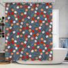 Colorful Floral Shower Curtain Modern Decor for Bathrooms Blue Orange Pattern Waterproof Fabric with Rings Perfect Gift Idea