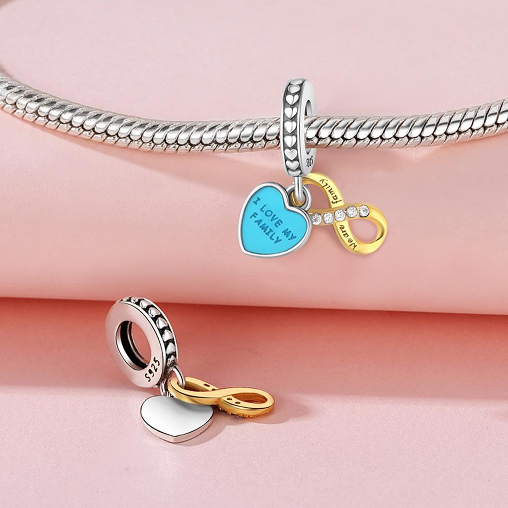 Bead Components Copper Metal Charm Bead Components Authentic Original Infinity Heart Pendant Bead Component Bead Components Compatible With Bracelet