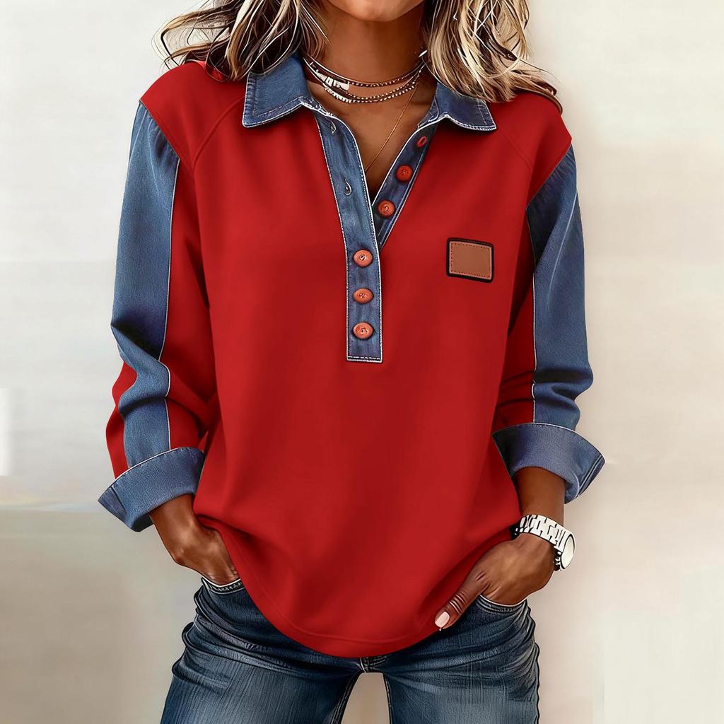 Women's Vintage Print Loose-fitting Long-sleeved Top