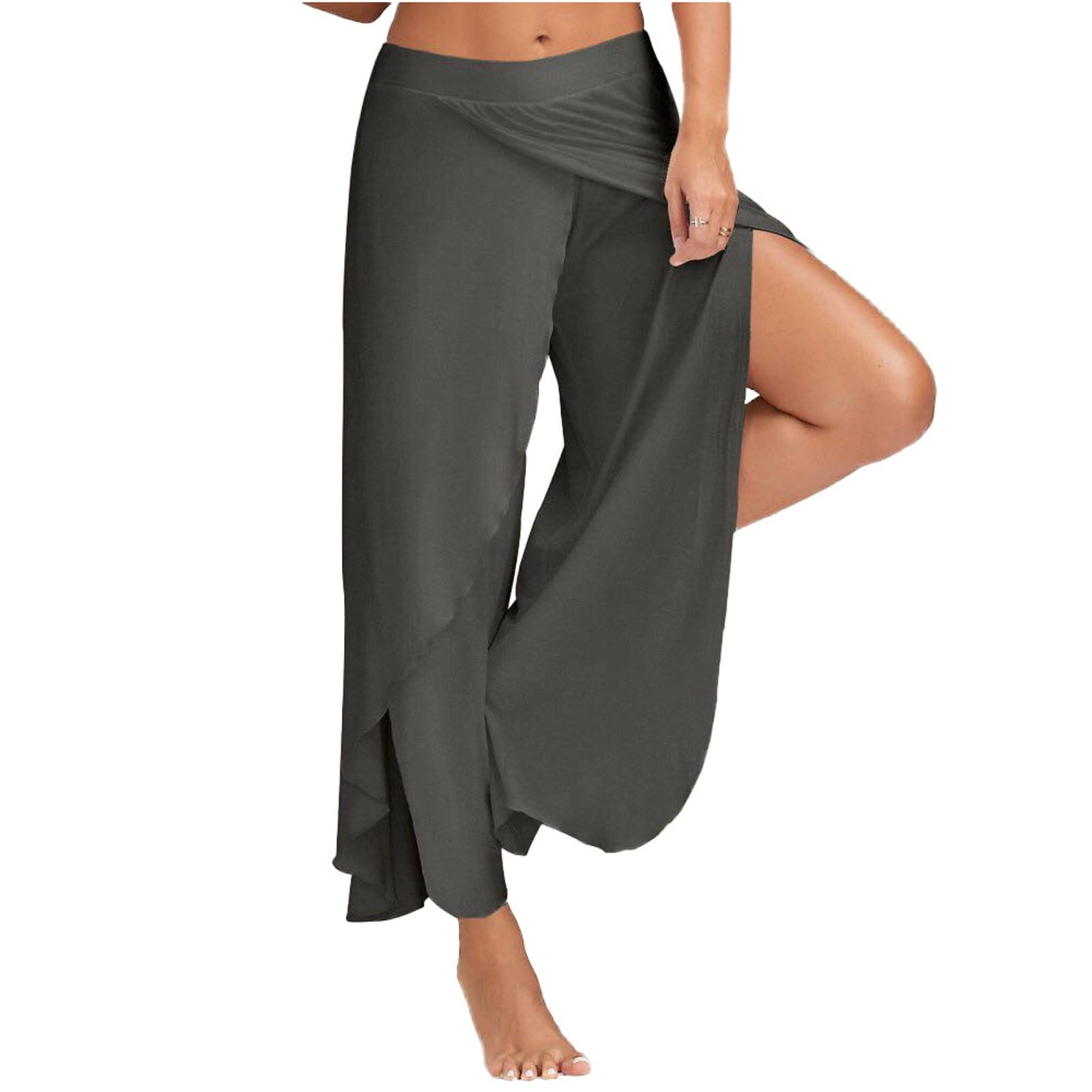 

Women s Color Split High Stretch Exercise Yoga Leisure Pants M