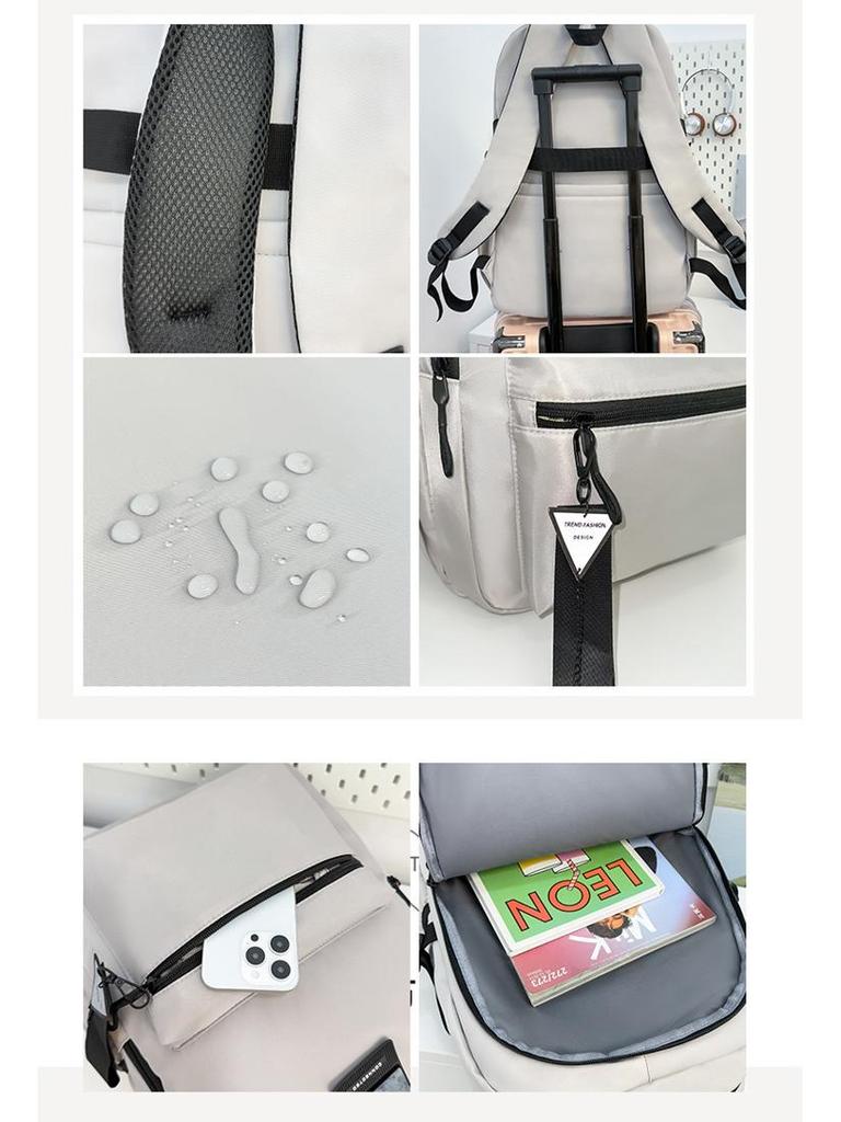 Rucksack im koreanischen Stil mit Farbblockdesign - Vielseitiger Schulrucksack mit großer Kapazität für Studenten