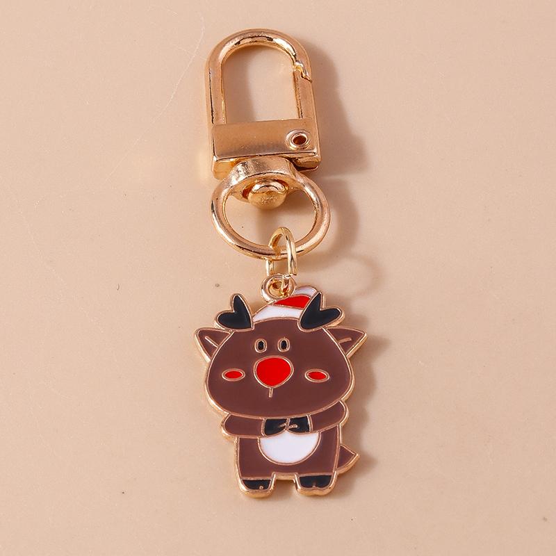 Cute Enamel Christmas Tree Keychain Santa Claus Keyring Pendants for Car Key Holder Handbag Decor Charms X'mas Jewelry Gifts