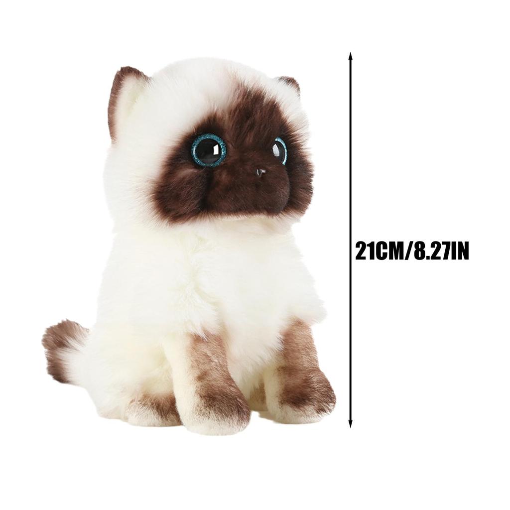 21cm Simulation Siamese Wohnkultur Spielzeug Plüsch Spielzeug Kinder Braun S Tun Augen Weiß Und Geschenke Sequ Z3X3