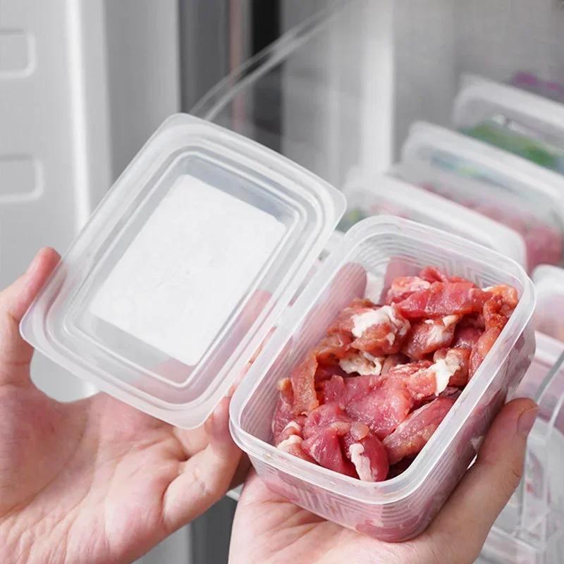 1pcs Kitchen Organiser Fridge Freezer Meat Boxes Compartment Seal Fresh Fruit Onion Garlic Packaging Boxes