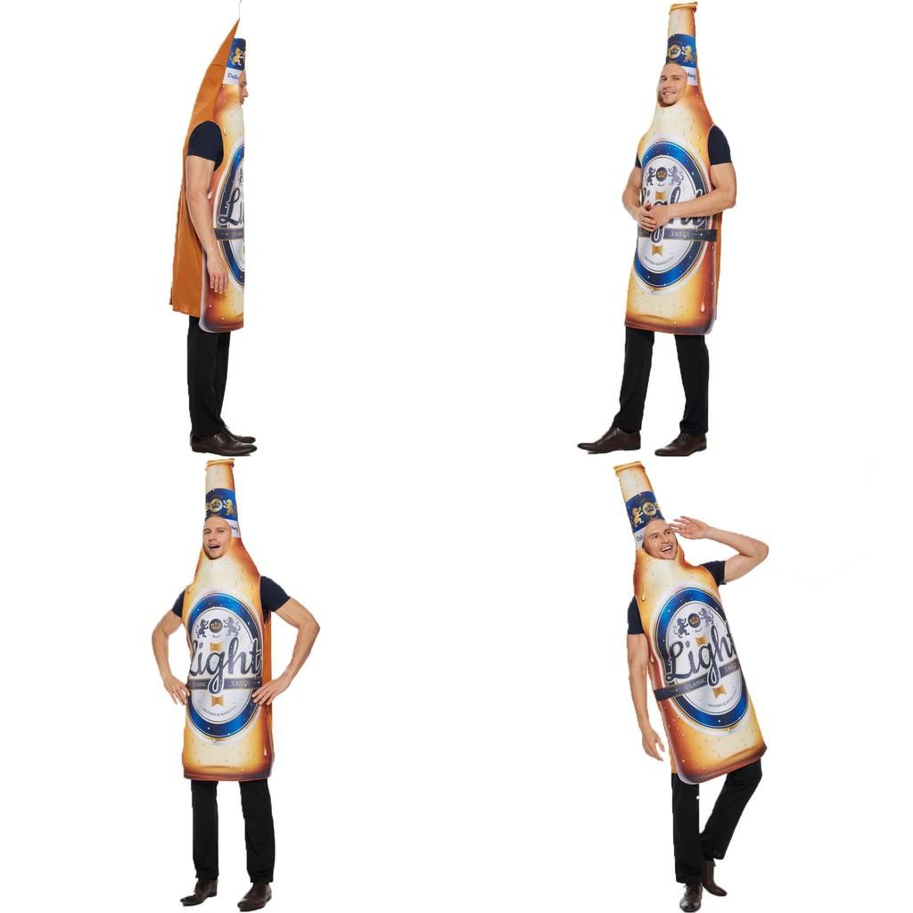 Halloween Beer Bottle Costume With Printed Pattern For Cosplay And Party Celebrations