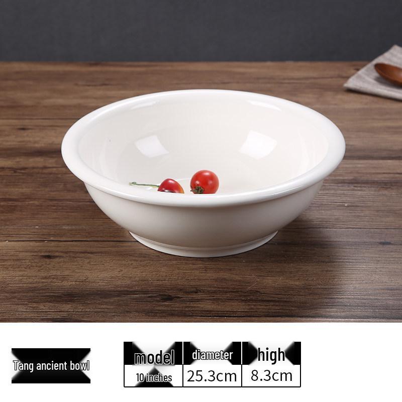 Creative Large Ceramic Soup Bowl - Thickened, Round, Restaurant & Household Tableware