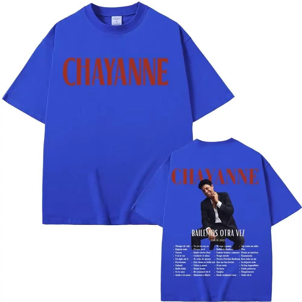Sänger Chayanne Bailamos Otra Vez Album Tour 2025 T-Shirt Herrenbekleidung 90er Vintage Hip Hop T-Shirt Sommer Tops O-Ausschnitt T-Shirts