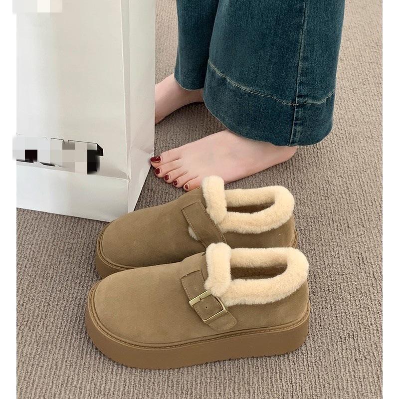 Thick-soled Heightening Cotton Shoes Women's New Winter Shoes Piled Thickened Warm Bread Boken Snow Boots