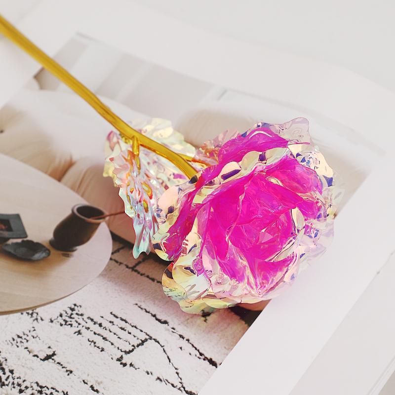 5Pcs 24K Foil Plated Rose Valentine'S Day Creative Gift Gold Rose Lasts Forever Love Wedding Decor Lover Lighting Roses