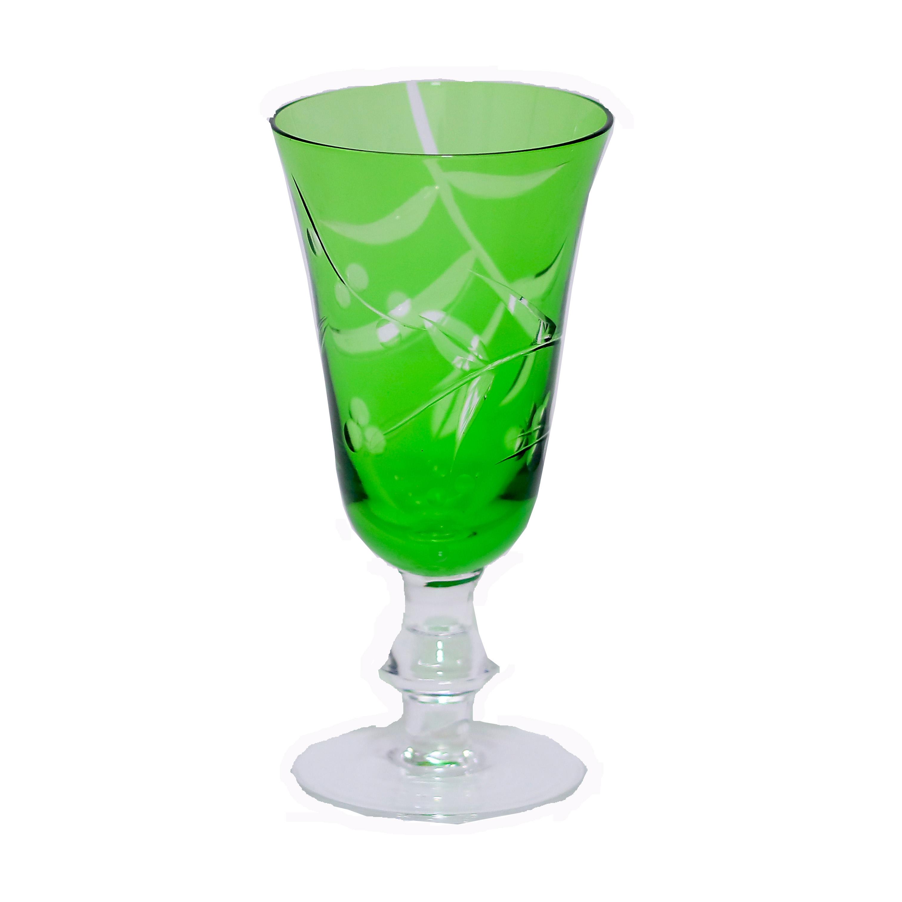 130ml Hand Carved Small Green Colored Not Sprayed Green Color Shot Glass Wine Glass Whisky Glass 101-200ml