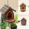Bird Care Station Resin Hummingbird Feeder Lifelike Weather-Resistant Wildlife Habitat Decorative Natural Look Nesting Box Patio