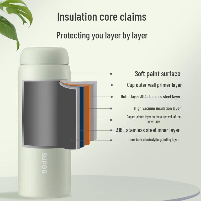 Supor Large Capacity Insulated Stainless Steel Mug