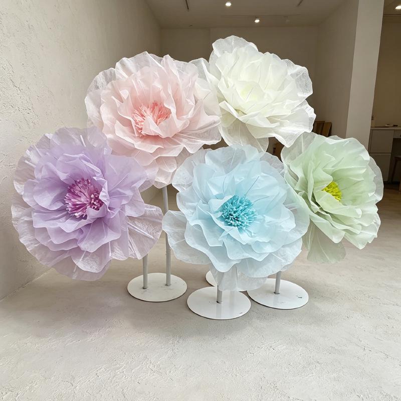 Peony Flower Heads Handmade In Milk Cotton, Cream and Simple Style
