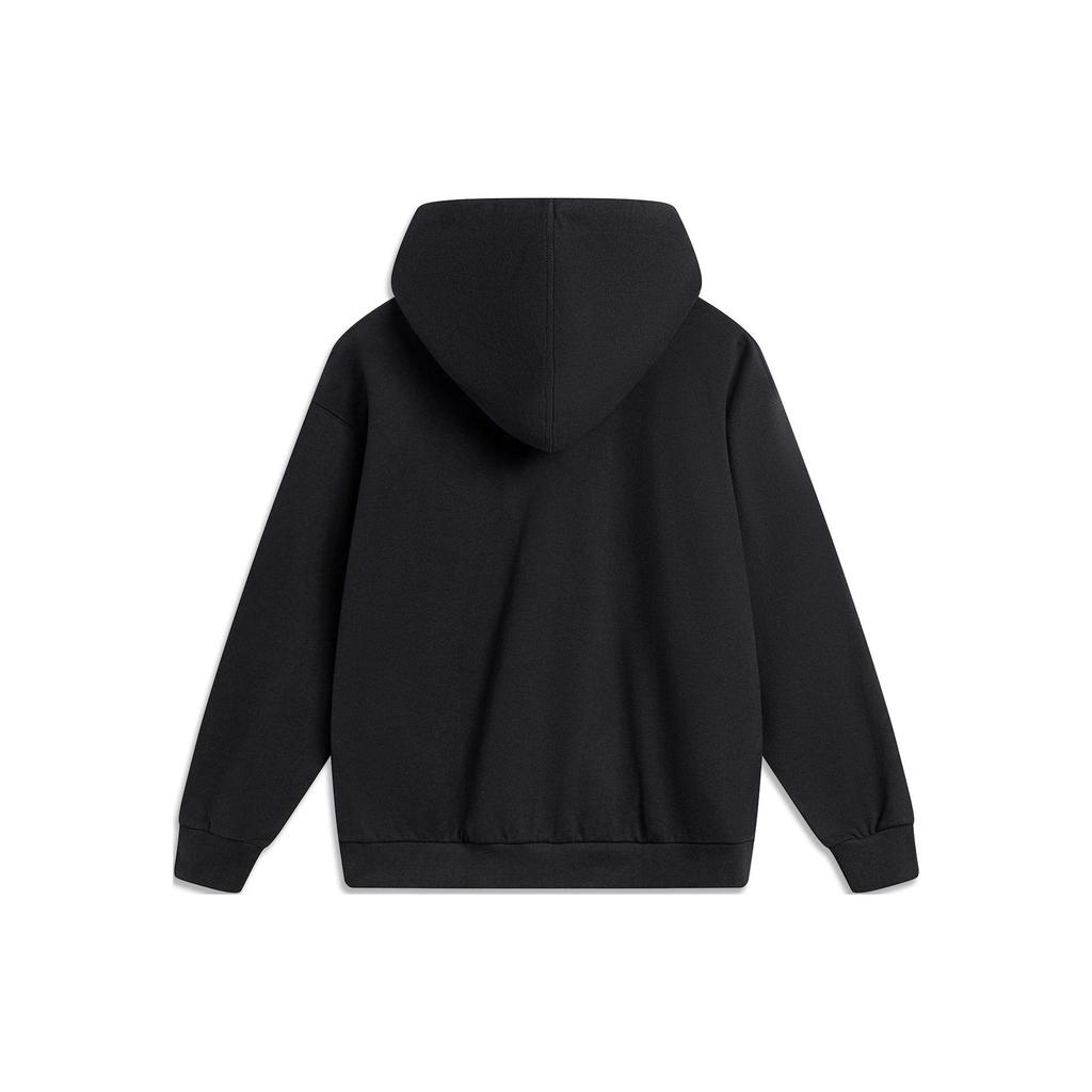 Li Ning Sports Lifestyle Series Letter Number Print Loose Fit Hoodie Unisex Hoodies Black AWDU131-3