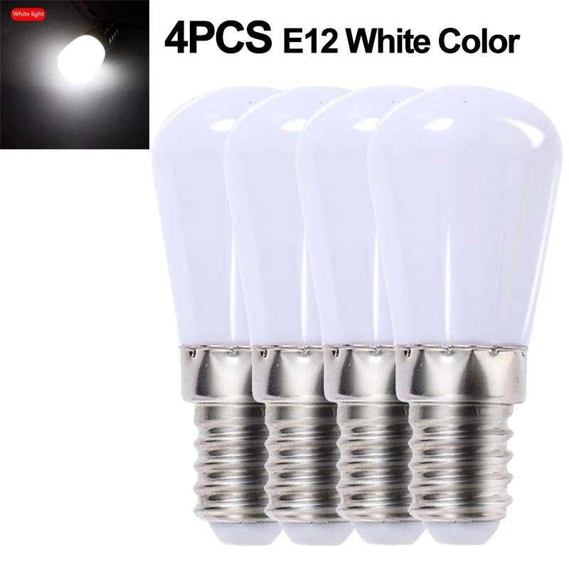 1/2/4Pcs E14/E12 Light Bulbs 220V LED Fridge Mini Lamp Replace Kitchen Refrigerator Display Cabinet Lights Sewing Machine Lamps