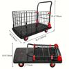 Caged Platform Trolley, Bearing Folding Transporter, Thickened and Durable Hand Truck, Foldable  Warehouse Item Handling