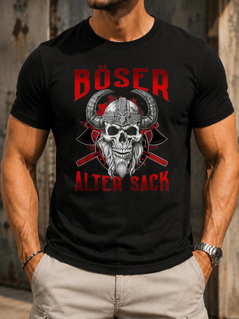 Bad Old Unisex With Horned And Crossed Axes Graphic Featuring A Bold Illustration And Expressive Unisex All Tshirt