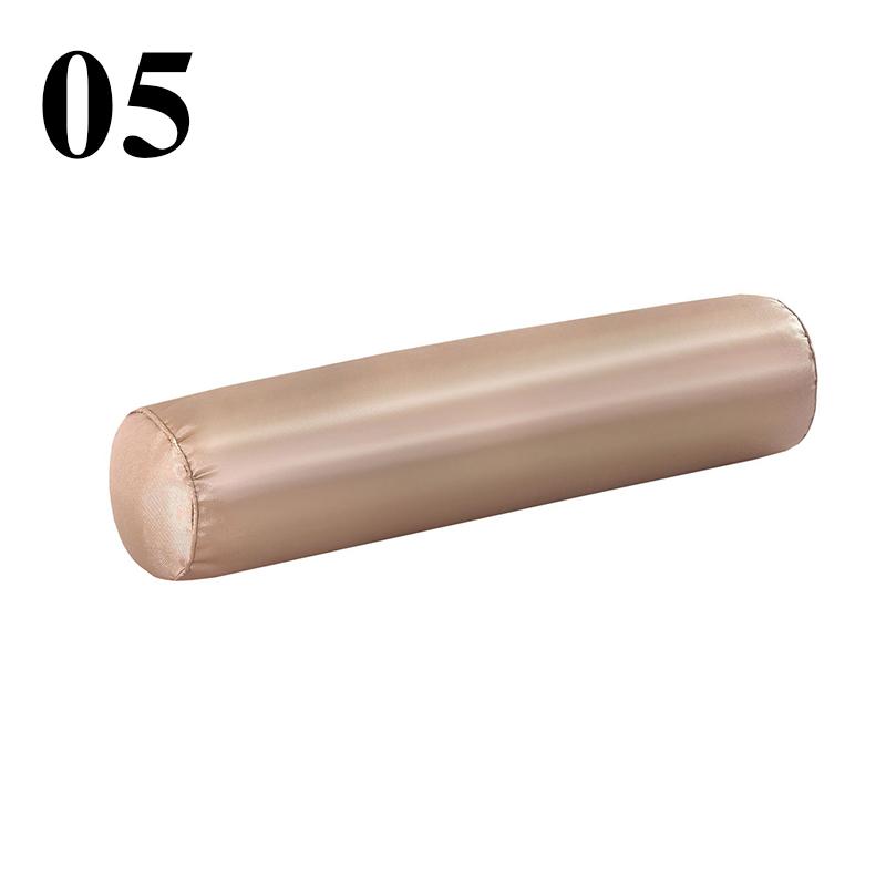 Summer Stuffed Silky Pillow Round Bolster Long Body Support Pillow Satin Ice Silk Neck Waist Pillow Pedicure Beauty Foot Cushion