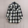 Mevin's Plus Size Women's Clothing Mid Length Long Length Gingham Shirt Jacket Sweatshirt Plaid Shacket
