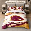 Custom Bedding Set Brisbane Broncos Pattern, Print Name Text 1 Duvet Cover Plus 2 Pillowcases Home Textile