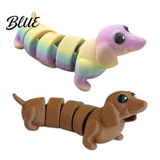Pet Desktop Decor 3D Printed Dachshund Figurine Articulated Dog Fidget Toy