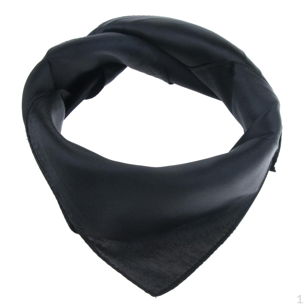 Retro Silk Feel Satin Square Scarf Head Neck Hair Tie Band Hanky Unisex
