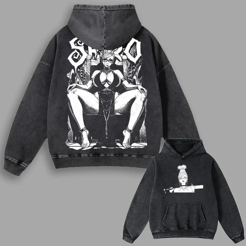 Seiko Ayase Graphic Hooded Dandadan Anime Streetwear Men Women Oversized Hoodies Washed Cotton Pullover Male Vintage Sweatshirt