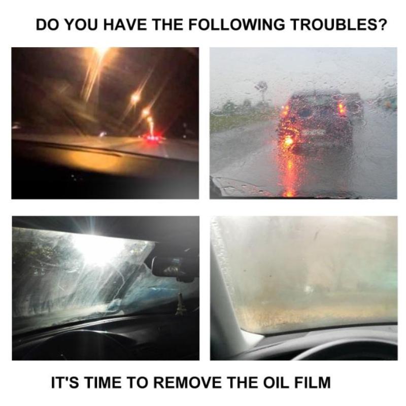 1PC Glass Oil Film Remover Decontamination Rainproof Oil Film Cleaning Car Front Windshield Window