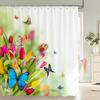 Colorful Butterfly Feathers 3d Shower Curtains Bathroom Curtain with Hooks Waterproof Polyester Cloth Decoration Screen