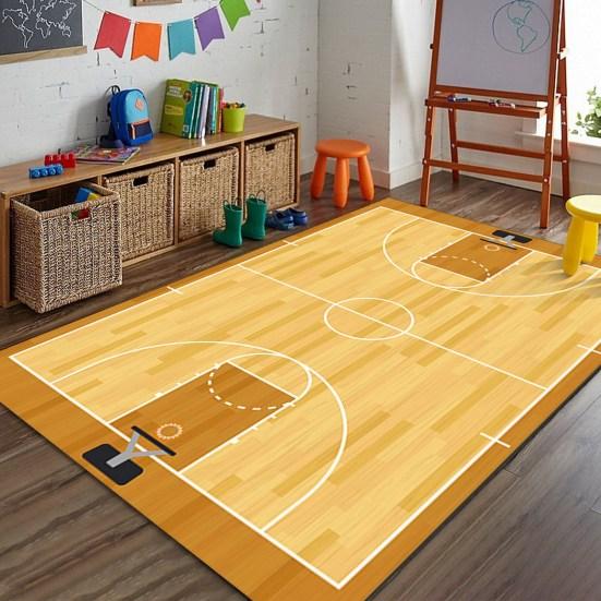 Futbol Halısı İlginç Spor Sahnesi Tasarımı Kaymaz Baskı Makinede Yıkanabilir Gürültü Azaltma
