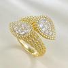 SpringLady 18K Gold Plated 925 Sterling Silver Lab Sapphire Gemstone Luxury Fine Ring for Women Party Jewelry Gifts