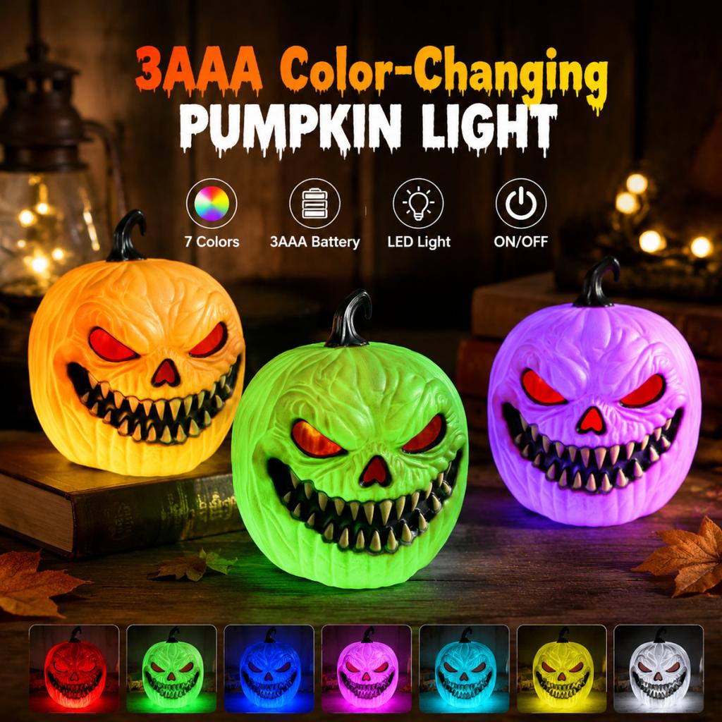 Halloweenská dekorace Svítící dýně aktivovaná zvukem se strašidelnými zvukovými efekty Elektronická hračka jako rekvizita pro barovou scénu