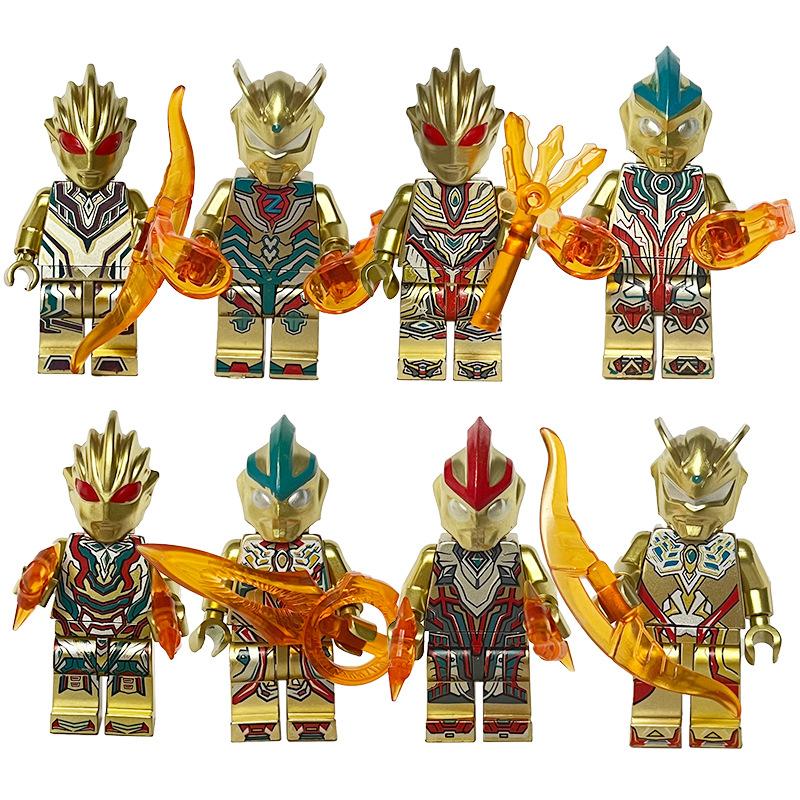 Goldener Krieger Anzug Baustein Puppe Puzzle Kinder Zusammenbau Spielzeug