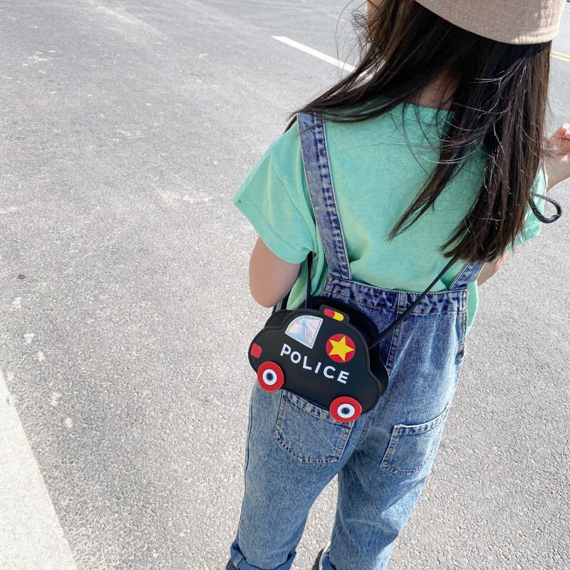 Adorable 2024 New Kids Crossbody Bag Cartoon Car Design For Boys And Girls Pu Leather
