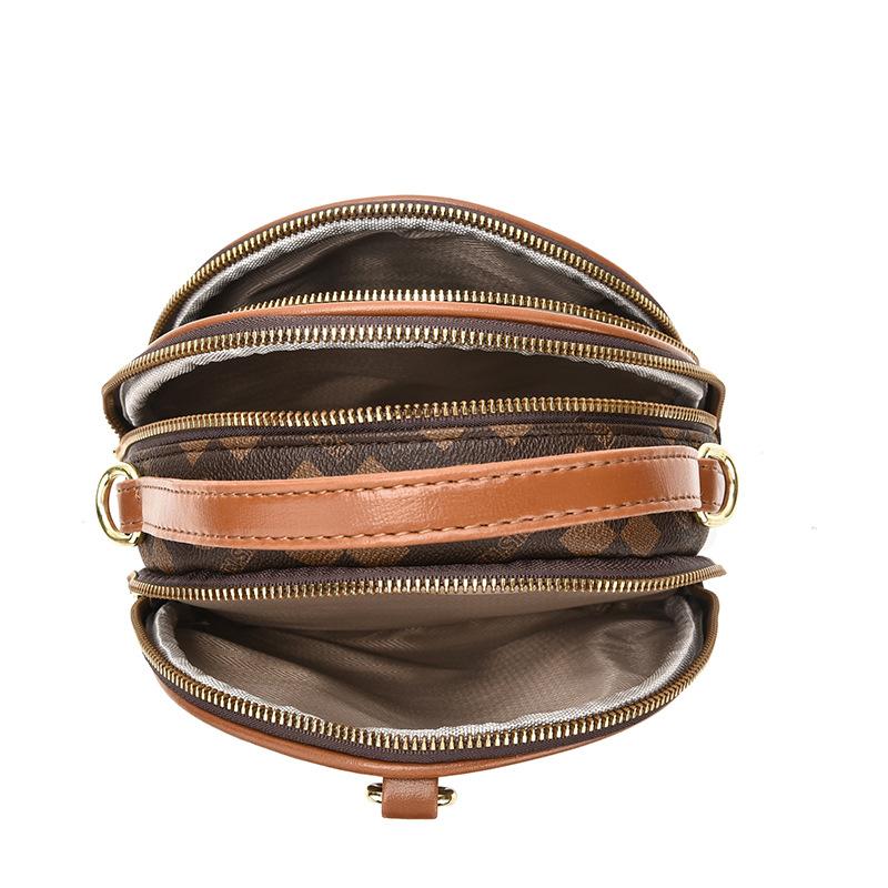 Backpack women's 2025 new pu fashion flower bag shoulder messenger bag versatile small backpack women's bag